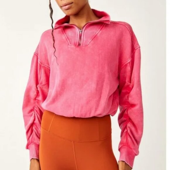 FP Movement by Free People Tops - Free People Movement FP Crop Valley Girl Sweat Punch Crush Sweatshirt Pink